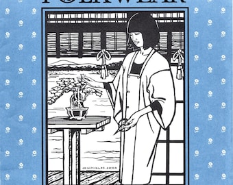Patrón de costura sin cortar para kimono japonés Michiyuki de Folkwear, para mujer, tallas XS-2XL.