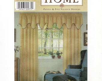 Drapes & 5 Valances for Continental Curtain Rod or Decorative Pole, Canopy Rod Valances, Pre-Cut Sewing Pattern