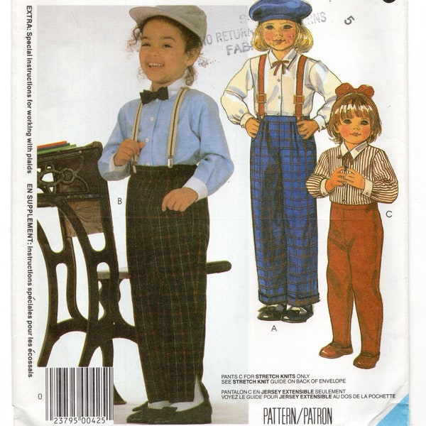 Size 5 Childrens Shirt, Pants & Stretch Knit Stirrup Pants, Uncut Sewing Pattern