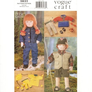 18" Doll Clothing w/ Jeans, Rain Gear, Hiking Shorts & More, Uncut Sewing Pattern, Vogue Craft
