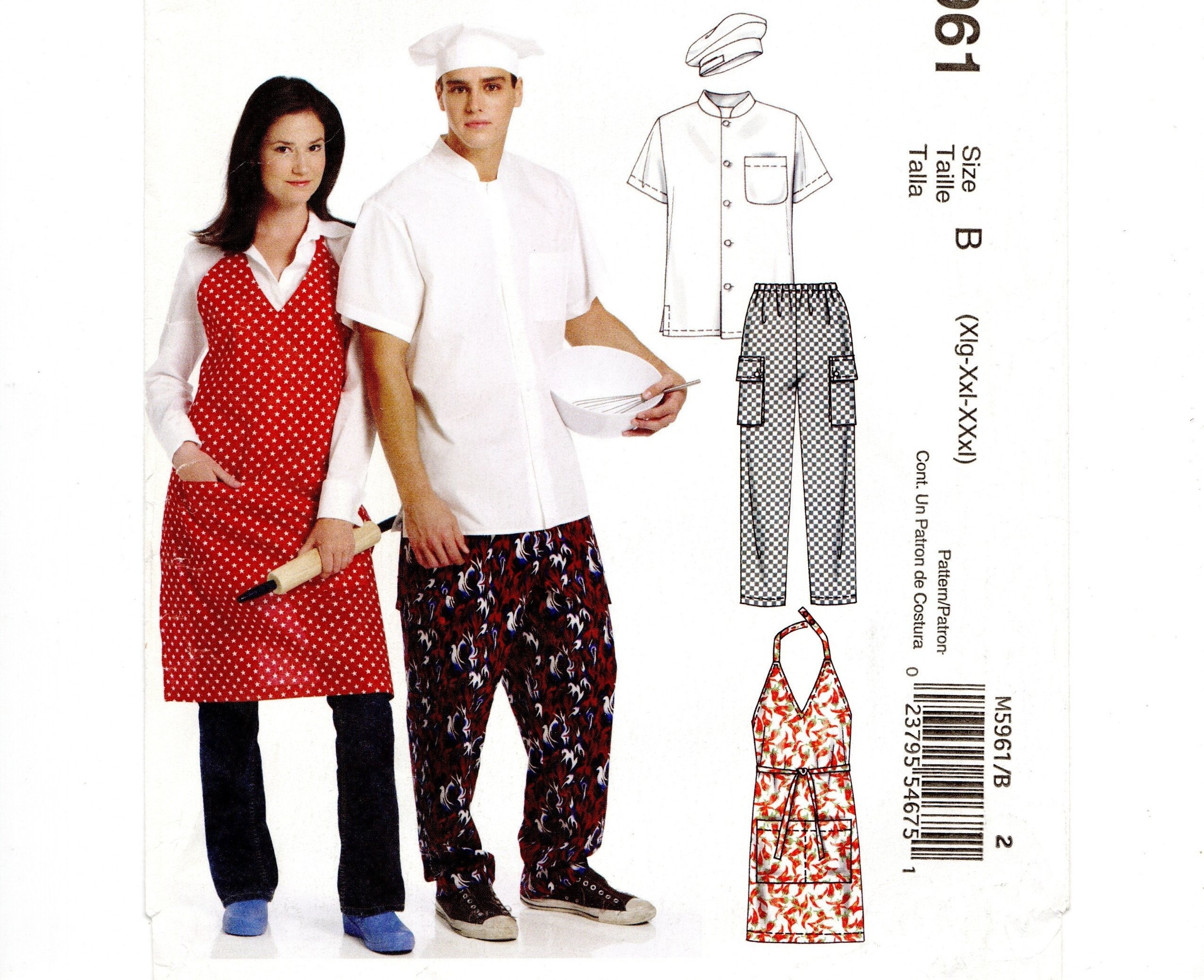 Chef Apron Pattern Evan Apron with Mitte Graphic by TakeAndSew · Creative  Fabrica