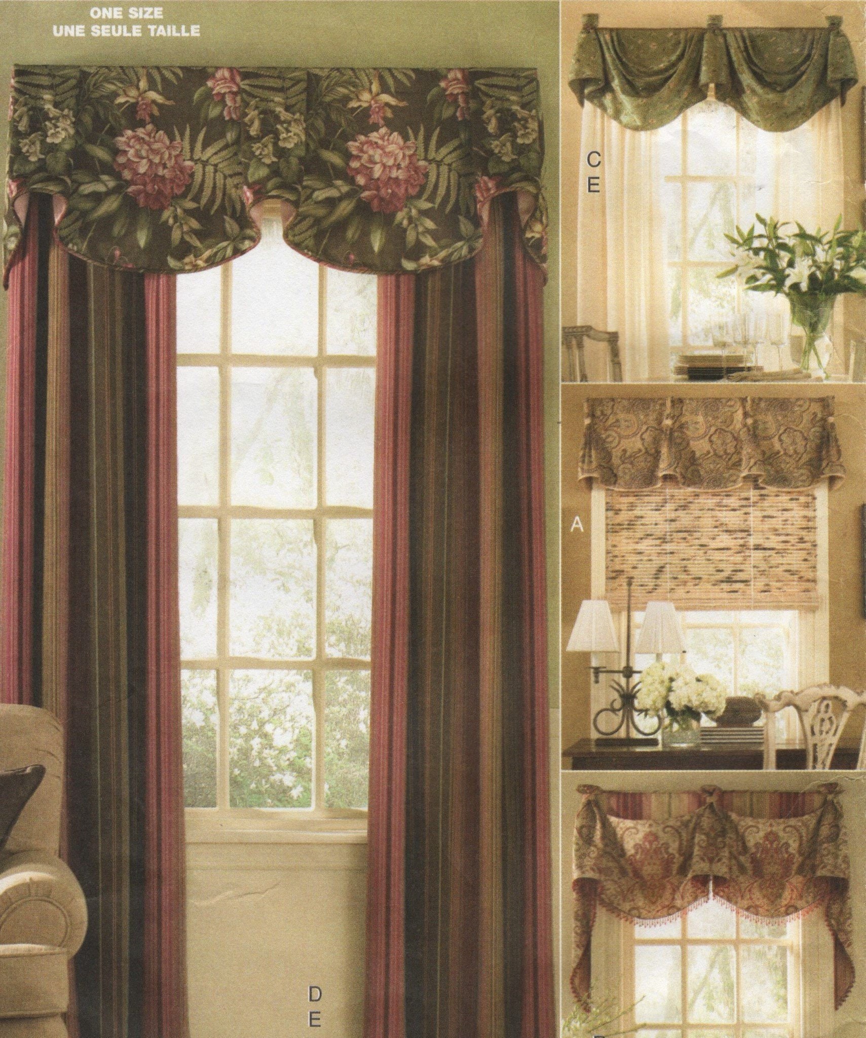 Waverly Fabrics Valance & Drapery Pattern 4 Lined Valances Etsy