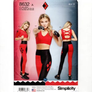 Size 30A-44G Sports Bra w/ XS-XL Raglan Sleeve Crop Top & Leggings, Uncut Sewing Pattern for Stretch Knits