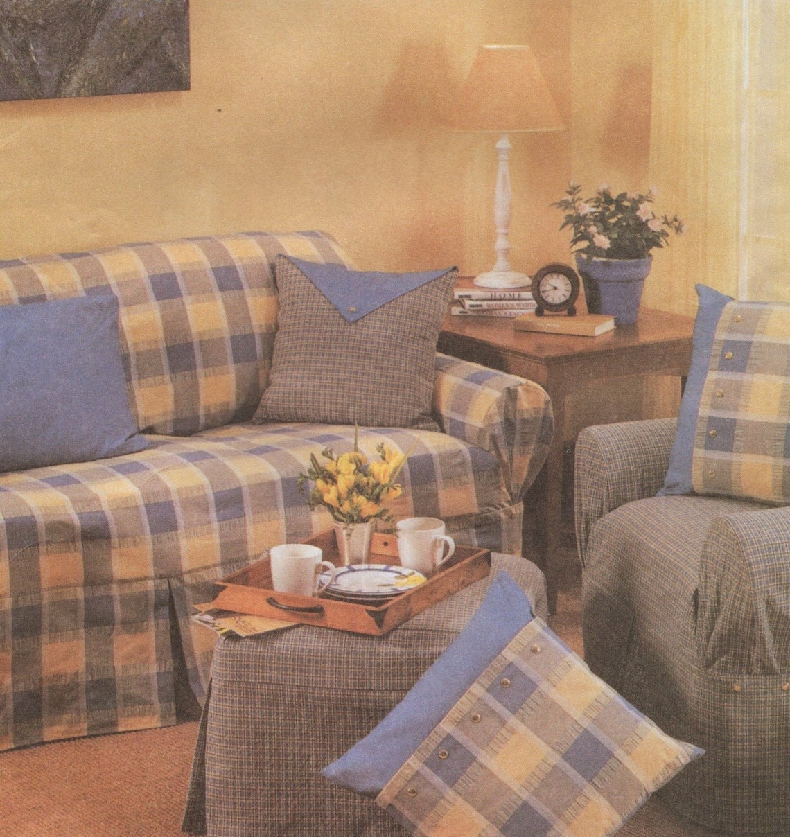 Slipcovers for Sofa Chair & Ottoman With Matching Pillows and Etsy