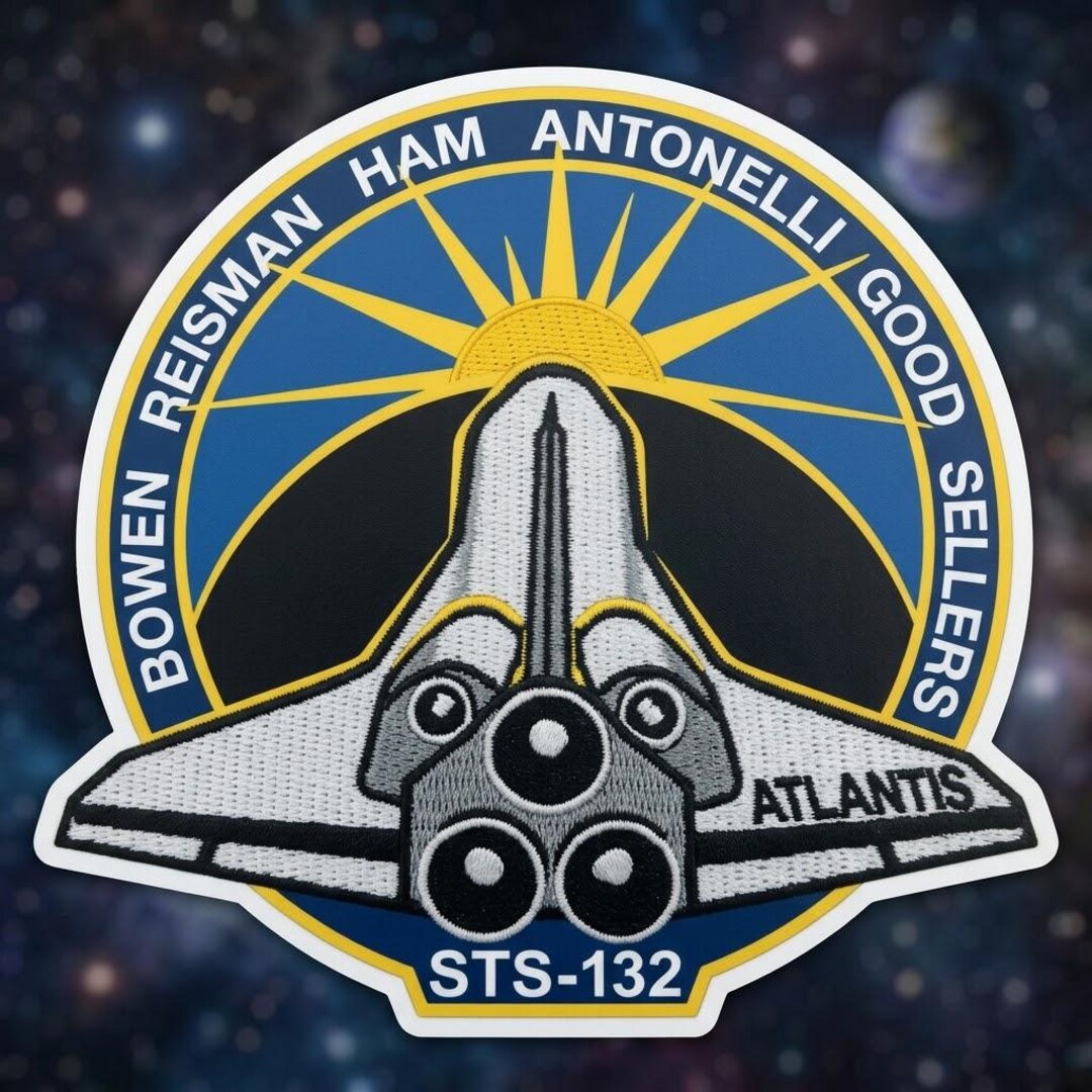 Space Shuttle Mission Patch Sticker, Retro Space Crew Badge, Astronaut ...