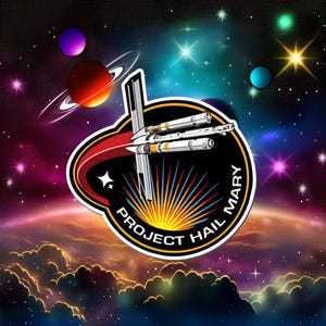 Project Hail Mary Mission Patch Sticker, Sci Fi Book Inspired Vinyl Decal, Space Nerd Laptop Water Bottle Sticker, Reader Gift