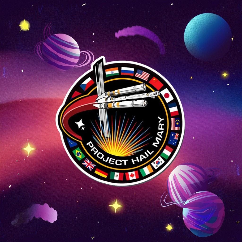 Project Hail Mary Mission Patch With Countries Sticker, Sci Fi