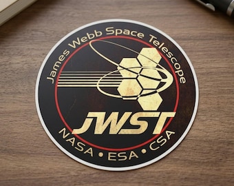 James Webb Space Telescope insignia Sticker, NASA Sticker, Waterproof Vinyl, Laptop Water Bottle Car Sticker, Gift for Space Lovers