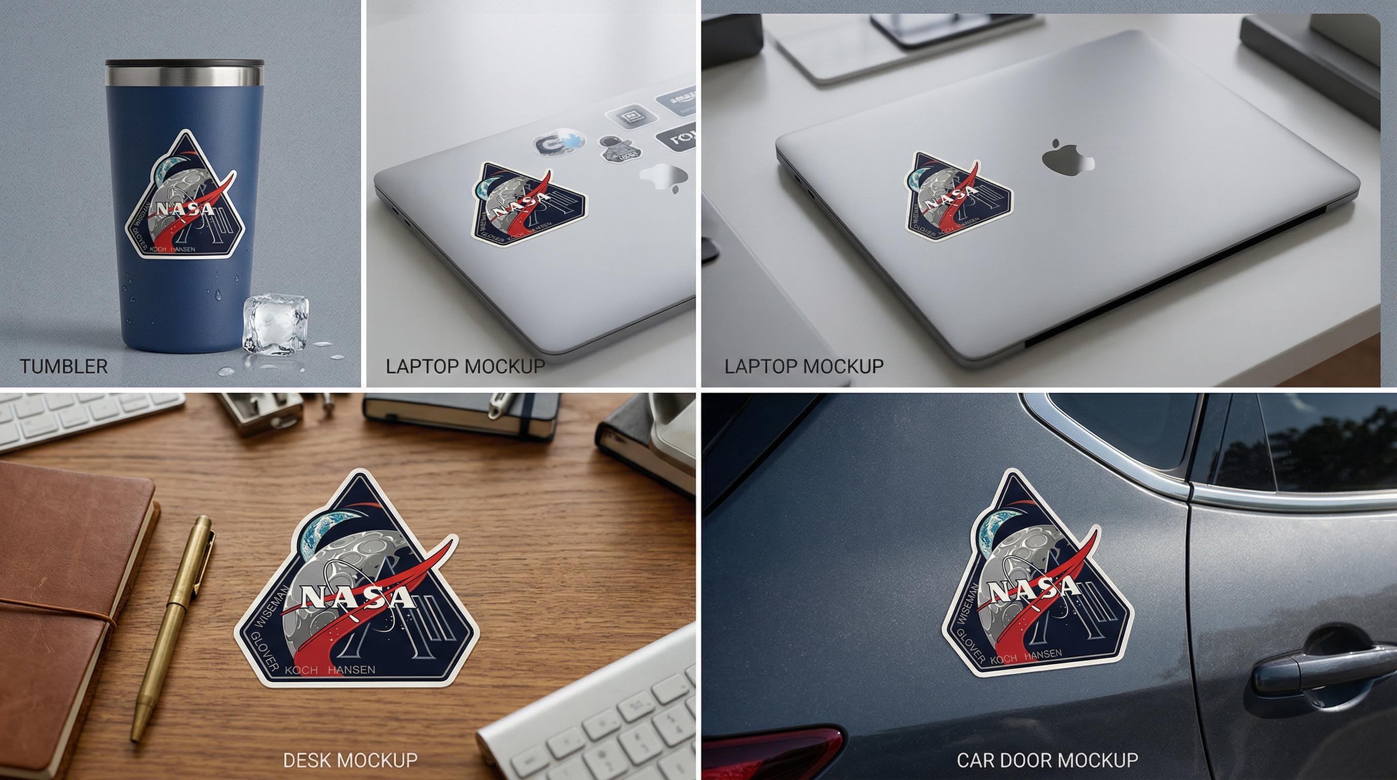 Artemis II Patch Sticker, NASA Retro Sticker, Space Logo Decal ...