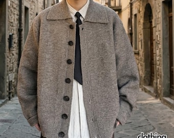Button Up Cardigan | Collared Loose Fit Sweater | Daily Wear | Casual Y2K Streetwear