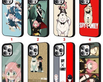Funda de iPhone personalizada con diseño de anime japonés familiar para iPhone 11, 12, 13, 14, 15, 16, 17 Pro Max Plus Air, n.° C