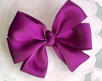 Flower Girl Proposal Gift / Purple Bow Headband / Flower Girl Hair Accessories / Purple Bows / Marti & Co.