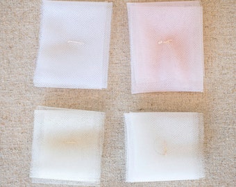 Wedding Veil Swatch Samples, Silk White, Ivory, Light Ivory, & Soft Pink Veil Color Swatches, Luxe Veil Samples, Free Shipping