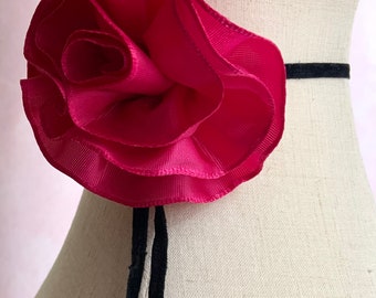 Handmade Flower Choker Magenta, Free Shipping