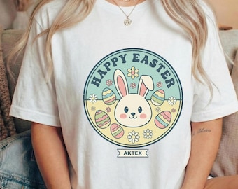 Pastel Easter Bunny Graphic Tee Spring Holiday Shirt