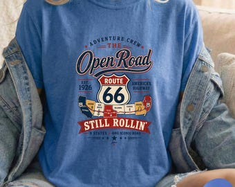 Route 66 Shirt, Open Road Tee, Mother Road Shirt, 8 States Road Trip Tee, Vintage Highway Gift, Still Rollin Route 66 Travel Shirt
