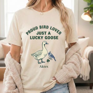 Just A Lucky Goose Shirt Irish Shamrock Bird Enthusiast St Pattys Tee