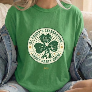 Lucky Party Crew St Pattys Shirt Funny Leprechaun Shamrock Celebration Tee