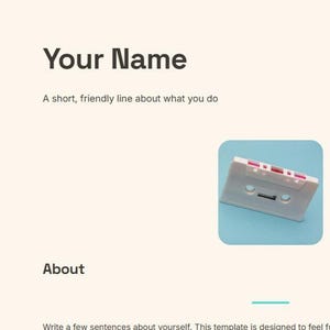 Playful Portfolio Website Template | HTML CSS Personal Website | One Page | Beginner Friendly