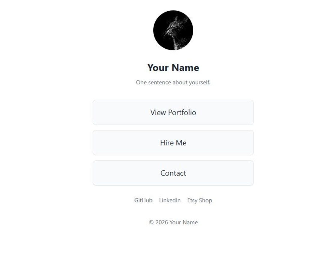 Minimalist Quick Links Website Template - Etsy