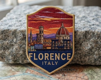 Parche bordado del escudo de la puesta de sol de la catedral de Florencia, Italia