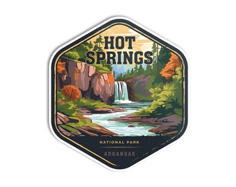 Hot Springs National Park Arkansas Sticker Vinyl Decal for Water Bottles Laptops Outdoor Nature Travel Souvenir Adventure Gift