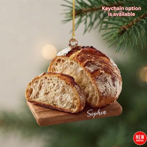 Personalized Sourdough Bread Ornament, Artisan Baker Christmas Tree Decor (Acrylic)