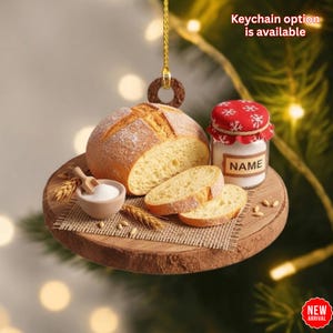 Personalized Sourdough Bread Ornament, Custom Baker Christmas Tree Decor (Acrylic)