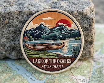 Parche bordado de viaje del lago de los Ozarks, Missouri