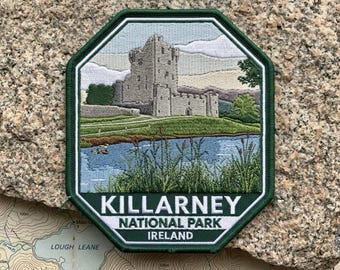 Retro Killarney National Park Ireland Embroidered Patch Vintage Ross Castle Travel Souvenir Badge