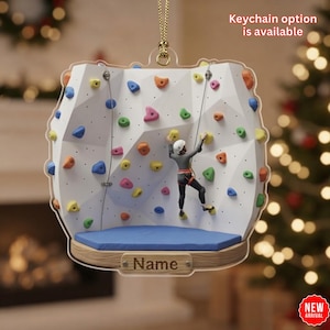 Personalized Rock Climbing Acrylic Ornament, Custom Name Indoor Climber Acrylic Keychain Gift