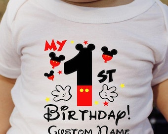 Birthday Boy Family Shirt,  Disney Family Minnie Mickey Birthday Shirts, 1st Birthday Mickey Mouse Party Shirt, Personalized Birthday Shirt