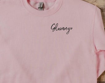 Grandma Pocket Sweatshirt, Glammy Minimalist Sweatshirt, Mama Sweatshirt, Gift for Mama Sweatshirt, Mother's Day Sweatshirt,New Nana Sweater