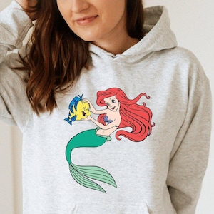 Women's Little Mermaid Hoodie, Disney Ariel Hoodie, Disneyland Family Vacation, Disney Princess Hoodie, Funny Ariel's Birthday Hoodie afbeelding 1