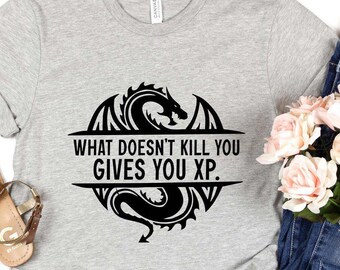 Funny Dungeons and Dragons Game Shirt, What Doesnt Kill You Gives You XP Shirt, Funny D