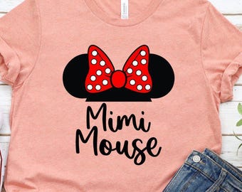 Mimi Mouse Shirt, Disney Family Gift, Grandma Mouse Shirt, Women's Disney T-shirt, Disney Grandma Tee, Disneyworld Shirt, Minnie Mouse Shirt