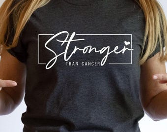 Breast Cancer Shirt, Stronger Than Cancer T-Shirt, Cancer Survivor Tees, Cancer Warrior T-Shirt, Cancer Awareness Shirt, Motivational Shirt