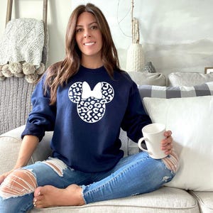 Minnie Mouse Sweatshirt, Disney Family Trip Sweatshirt, Disney Vacation Gift, Minnie Ear Sweatshirt, Magic Kingdom Sweatshirt, Disneyland image 3