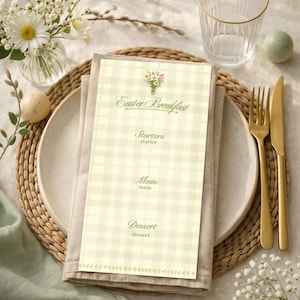 Easter Breakfast Menu Card | Floral Spring Table Setting (Instant Download)