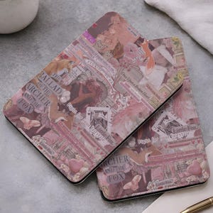 Funda para Kindle "Érase una vez un corazón roto", portada "Pequeño zorro arquero y zorro", collage rosa de Evangeline de Jacks, regalo para amantes de los libros, Kindle Paperwhite de 11.ª generación