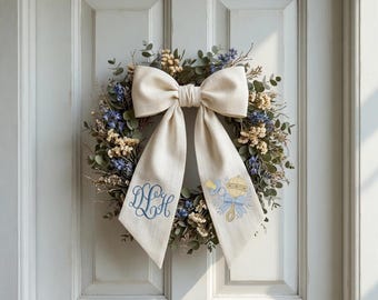 Banda de corona con monograma bordado personalizado, banda de corona para cochecito de bebé, regalo para anuncio de bebé en baby shower,