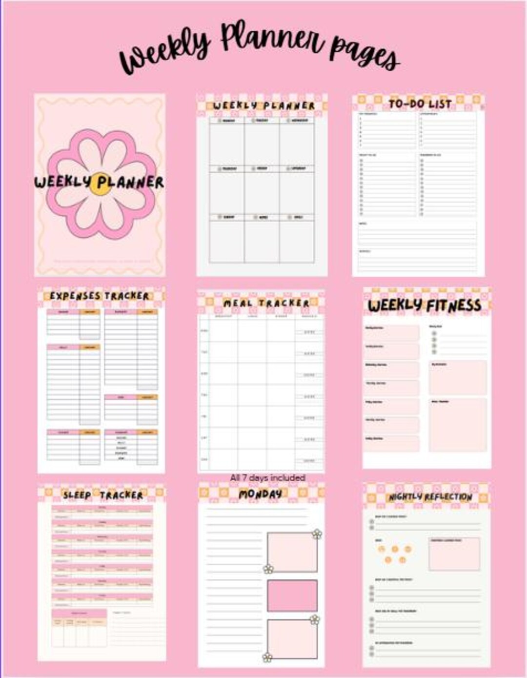 Daisy Weekly Planner | Printable Floral iPad Planner (PDF Download) - Etsy