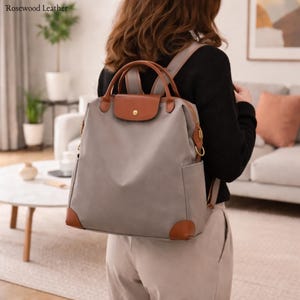 Leather-Style Taupe Backpack Tote - Women\'s Everyday Bag Legacy Backpack Tote | Leather Bags | Urban Southern main image 3