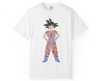 Goku Typography T-Shirt | Dragonball Z Silhouette Word Art