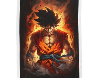 Goku Anime Character Velveteen Plush Blanket