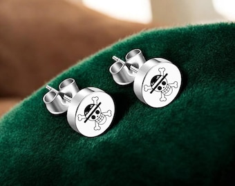 Anime Cosplay Earrings | Stainless Steel Studs | Ace Character Jewelry for Men & Women | Fashion Accessories