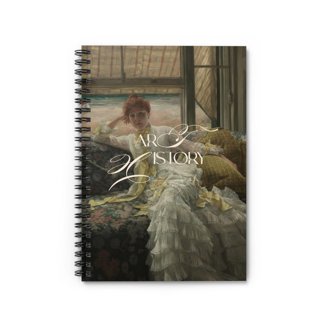 Victorian Lady Reclining Notebook | Vintage Art Spiral Ruled Journal - Etsy
