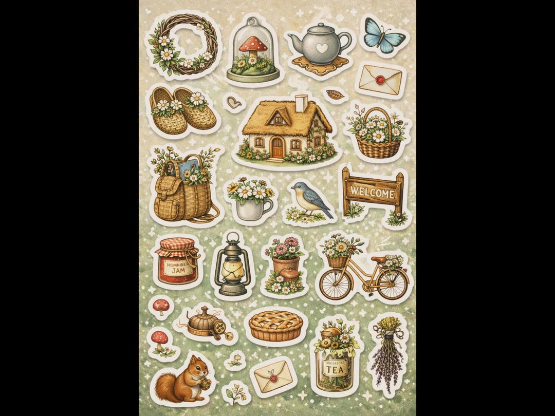 Digital Cottagecore Stickers for Digital Planners - Etsy