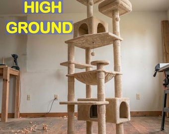 Tall Cat Tree with Hammock – 6 ft Multi Level Cat Tower