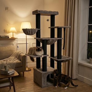 large cat tree for big cats heavy duty no wobble cat tower with hammock stable design for indoor cats